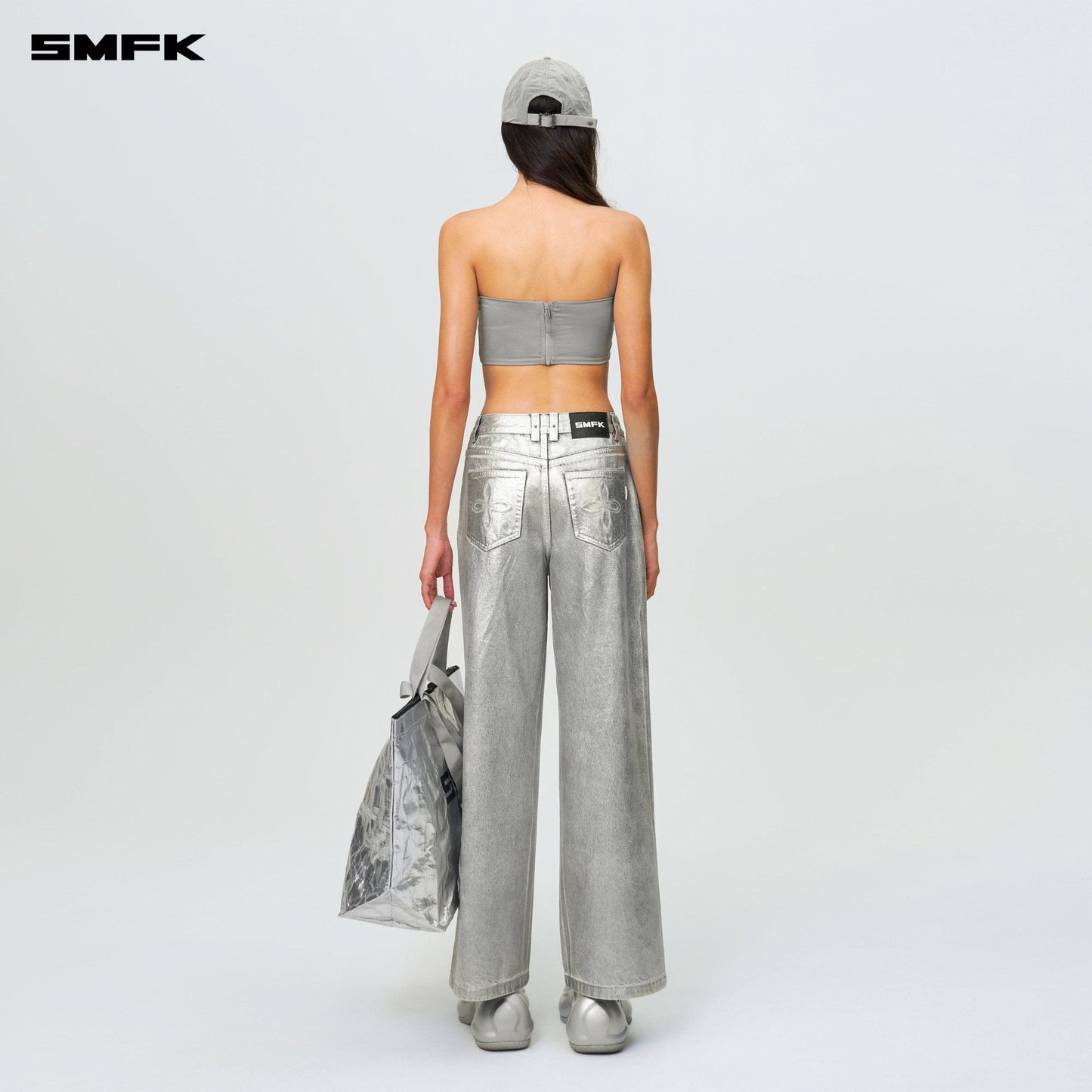 SMFK FUTURE Wave Body Shaping Tube Top Silver