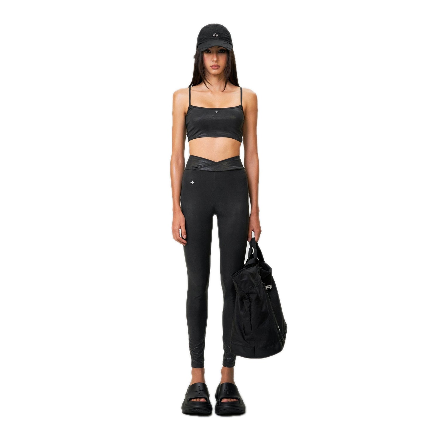 SMFK FUTURE Wave High-Waisted Body Shaping Long Pants Black