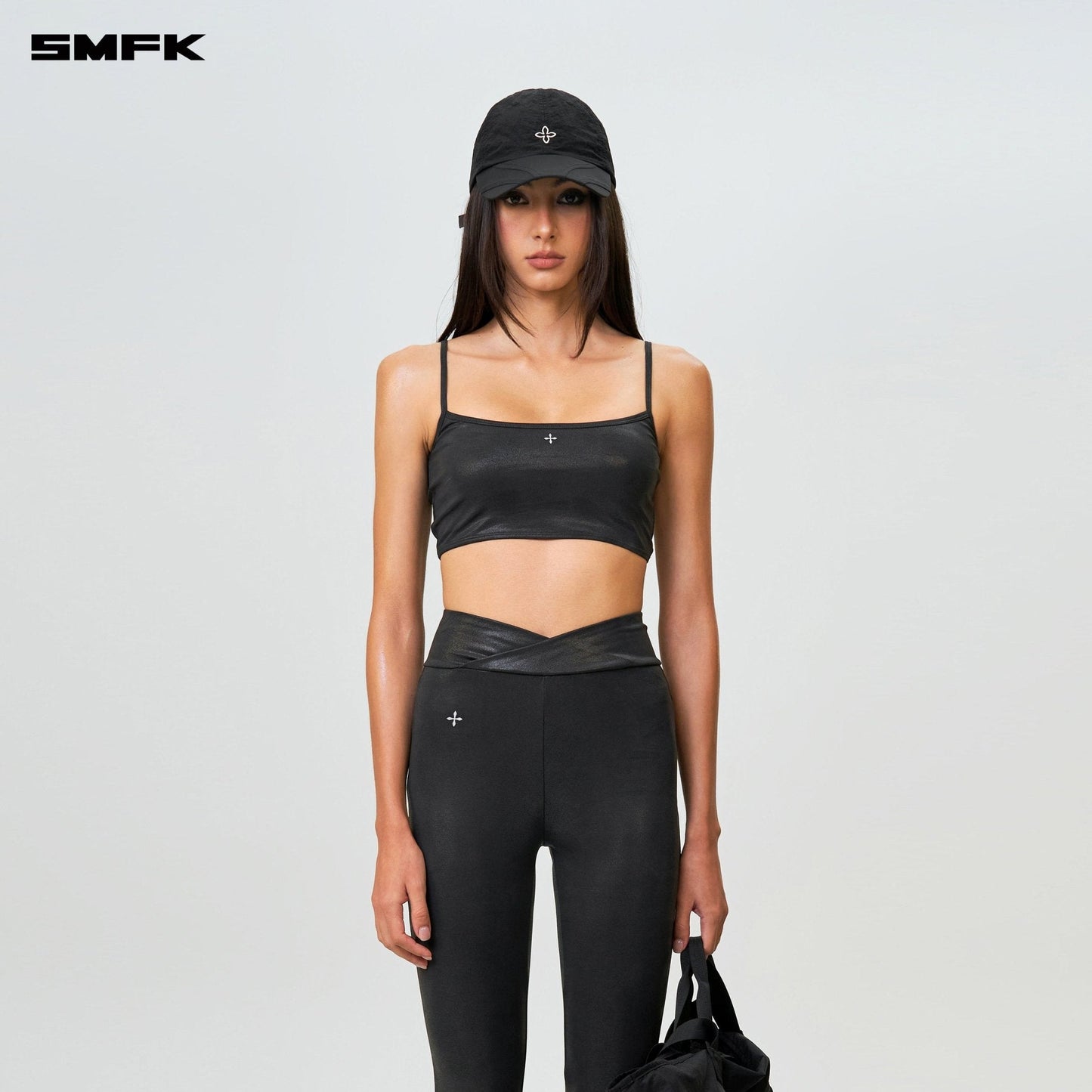 SMFK FUTURE Wave High-Waisted Body Shaping Long Pants Black