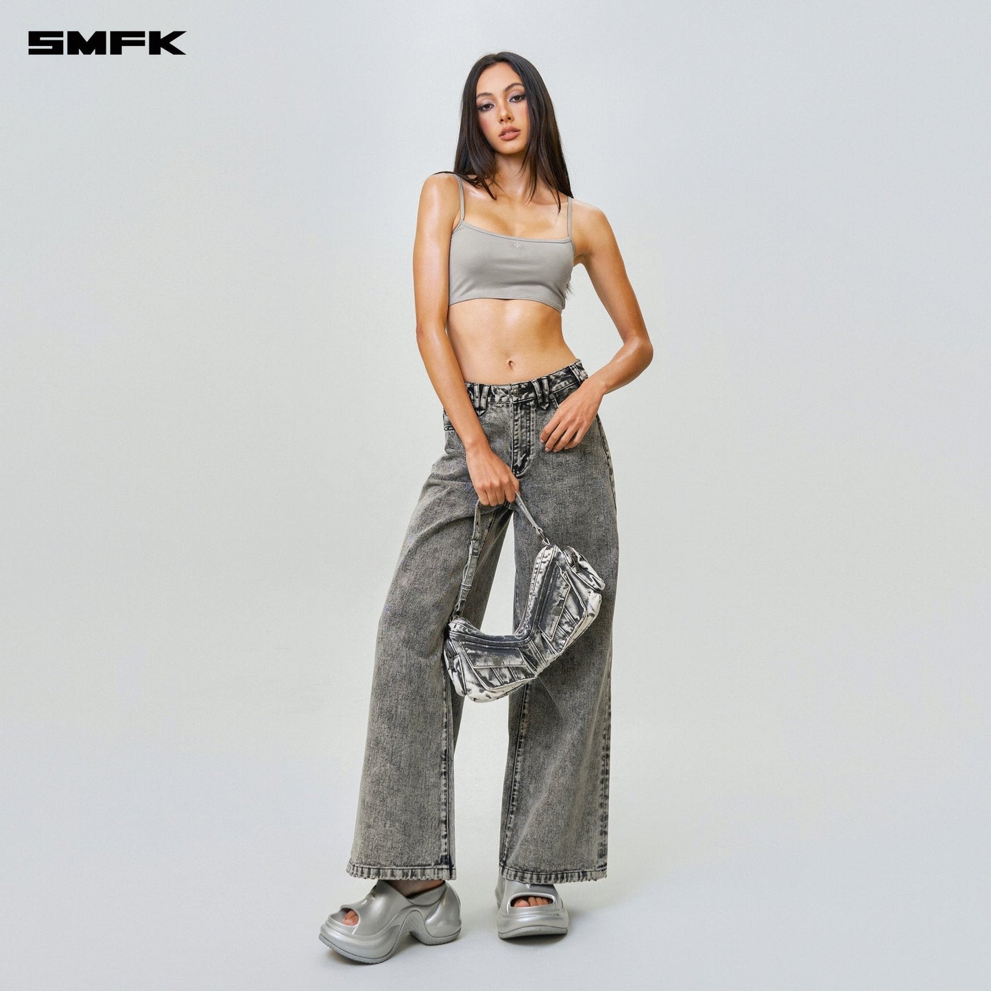 SMFK FUTURE Wave Mindful Body Shaping Strap Top Silver