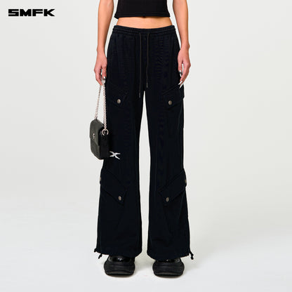 SMFK FUTURE Wide-Leg Track Pants in Black