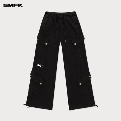 SMFK FUTURE Wide-Leg Track Pants in Black