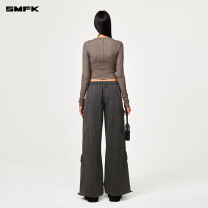 SMFK FUTURE Wide-Leg Track Pants in Gray