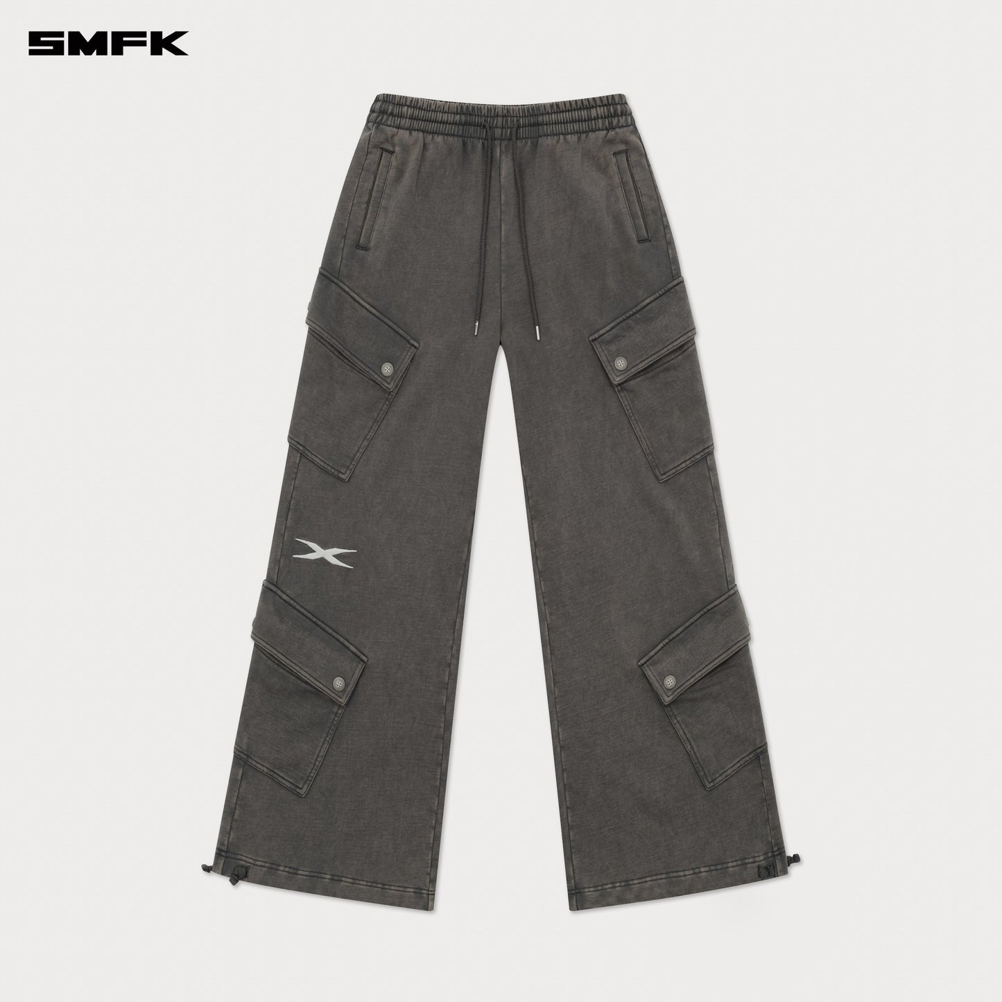 SMFK FUTURE Wide-Leg Track Pants in Gray