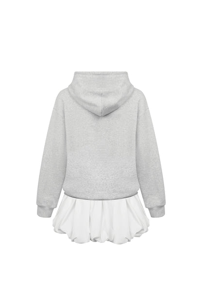 Ann Andelman Gray Fake Two-Piece Sweatshirt Dress