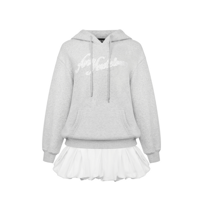 Ann Andelman Gray Fake Two-Piece Sweatshirt Dress