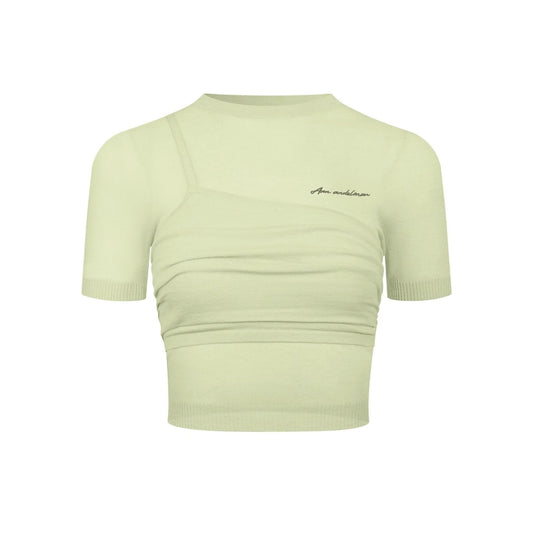 Ann Andelman Green Knitted Lightweight T-shirt