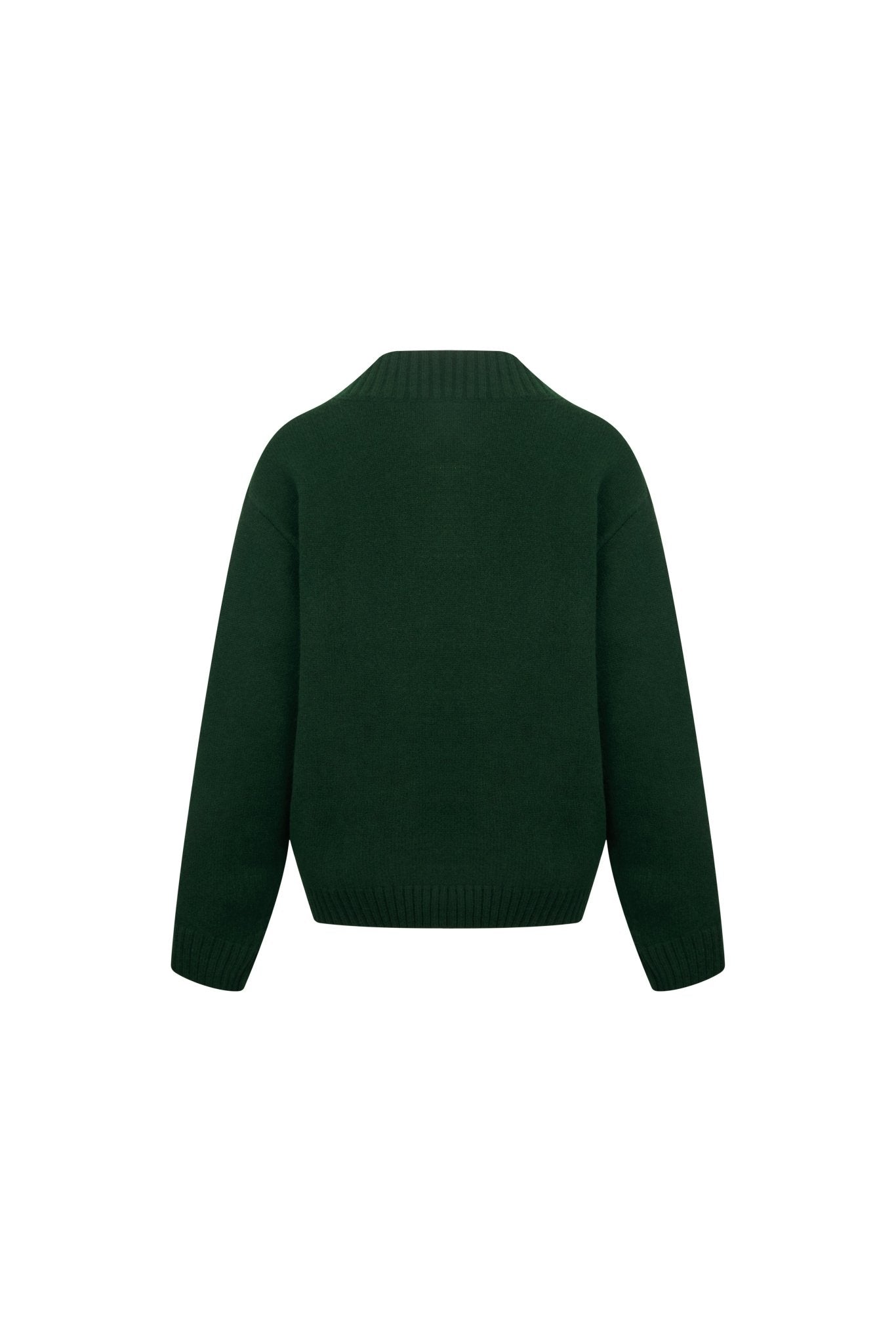 Ann Andelman Green Scarf-style V-neck Knitwear