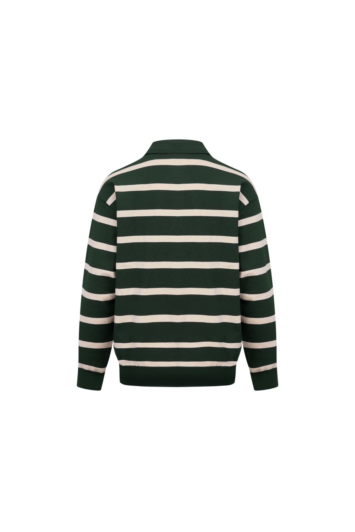 Ann Andelman Green Striped Long-sleeved Polo Shirt