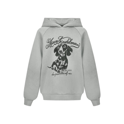 Ann Andelman Grey Puppy Print Hoodie