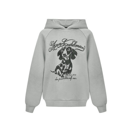 Ann Andelman Grey Puppy Print Hoodie