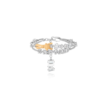 13DE MARZO Bear Zircon Unshaped Bracelet