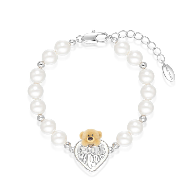 13DE MARZO Bear Heart Pearl Bracelet