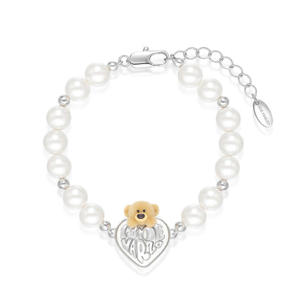 13DE MARZO Bear Heart Pearl Bracelet
