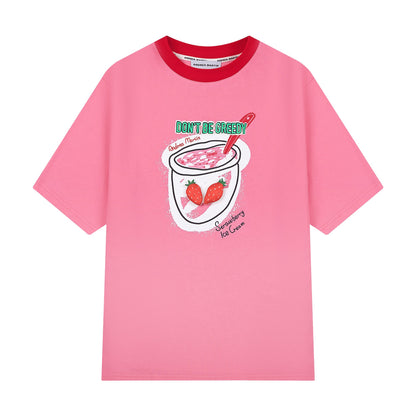 Andrea Martin Strawberry Ice Cream Tee Pink