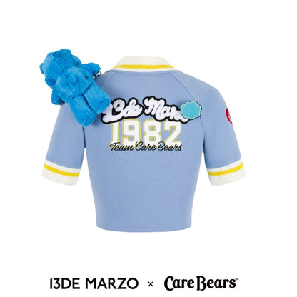 13DE MARZO x CARE BEARS Hug Squad Baseball Cardigan Placid Blue