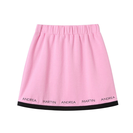 Andrea Martin Heart Black Trim Skirt Pink