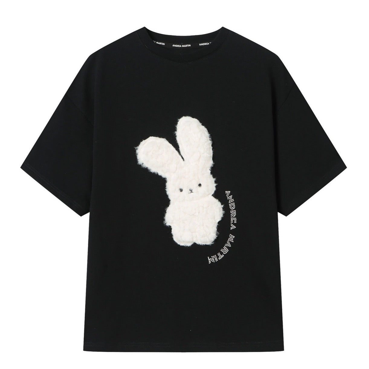 Andrea Martin Plush Bunny Logo Tee Black