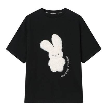 Andrea Martin Plush Bunny Logo Tee Black