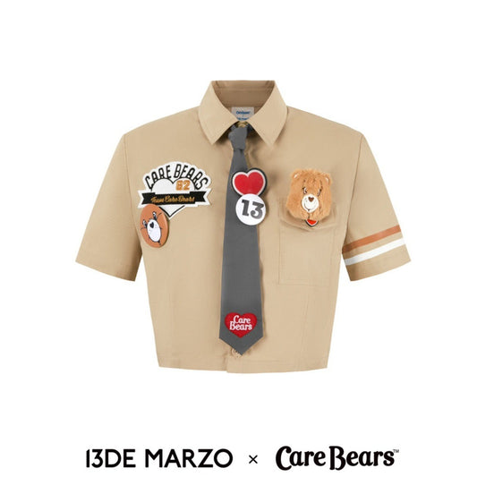 13DE MARZO x CARE BEARS Campus Tie Shirt Natural
