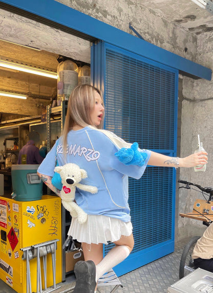 13DE MARZO x CARE BEARS Hud Squad T-shirt Placid Blue