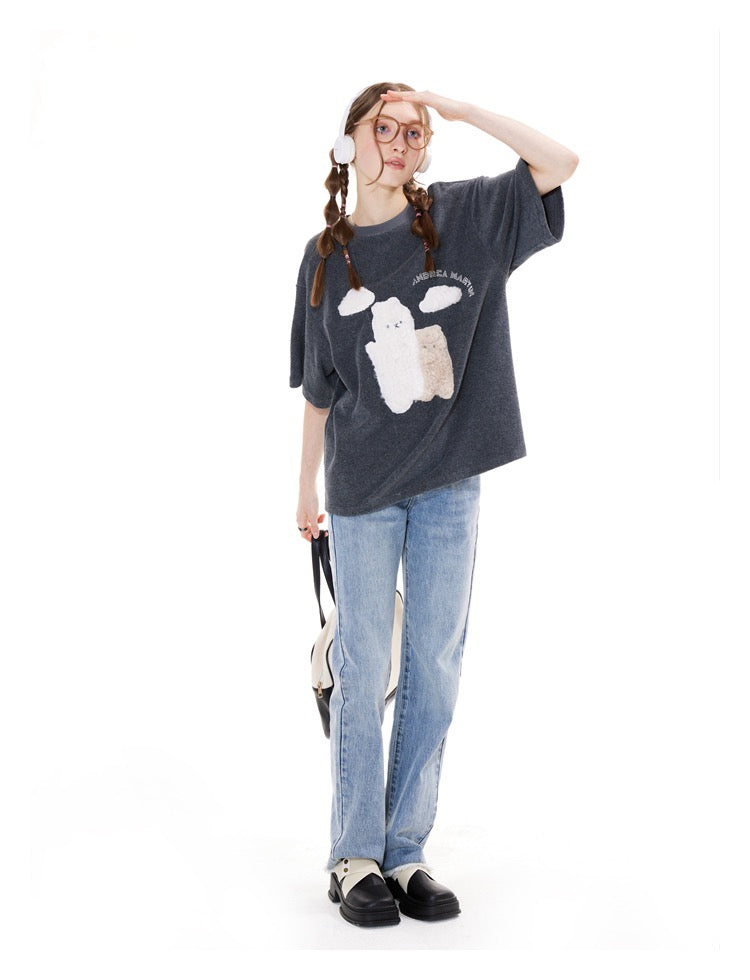 Andrea Martin Cloud and Alpaca Tee Grey