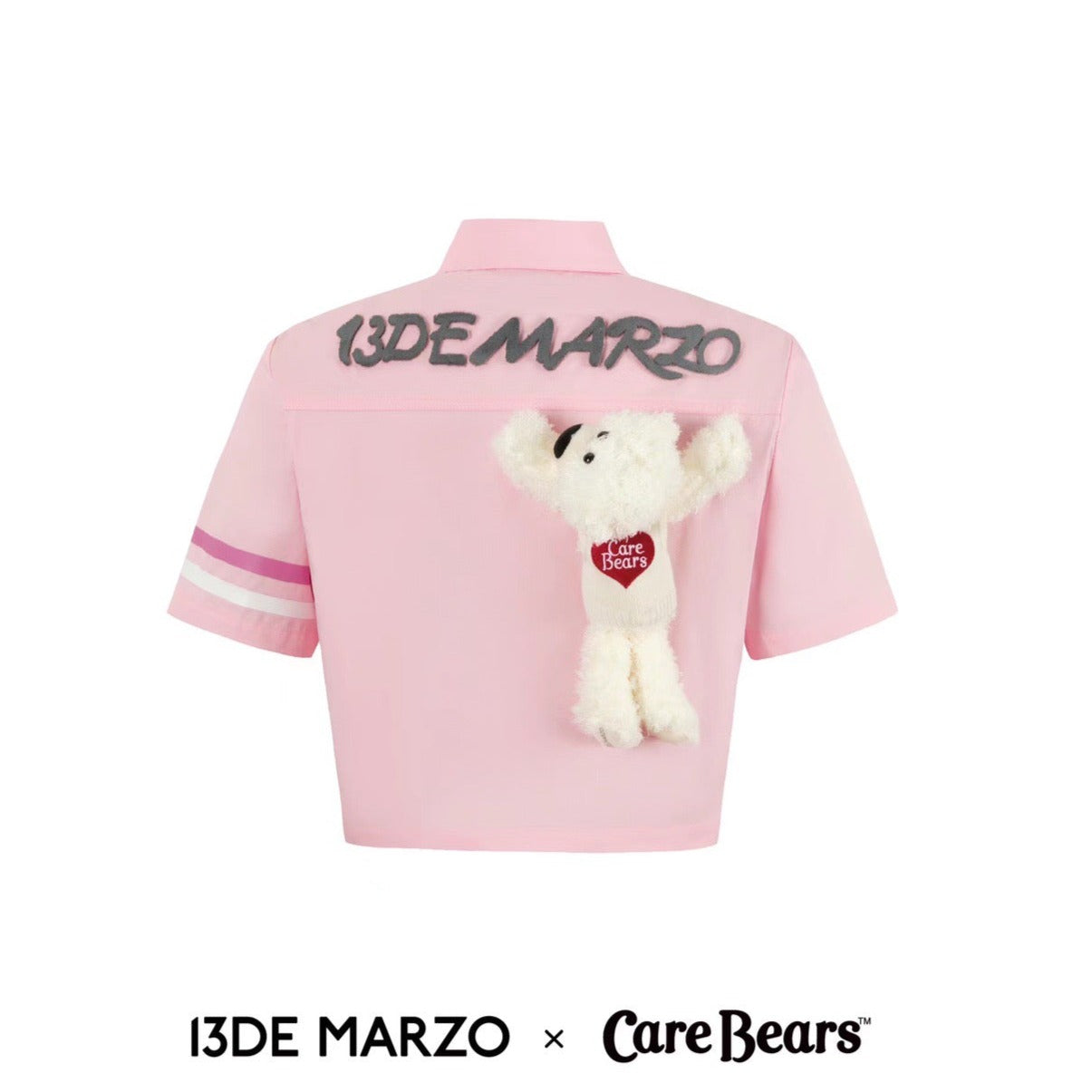 13DE MARZO x CARE BEARS Campus Tie Shirt Almond Blossom