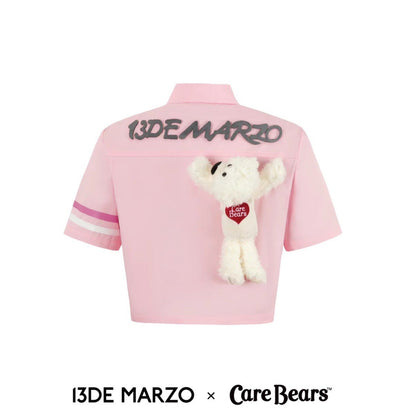 13DE MARZO x CARE BEARS Campus Tie Shirt Almond Blossom