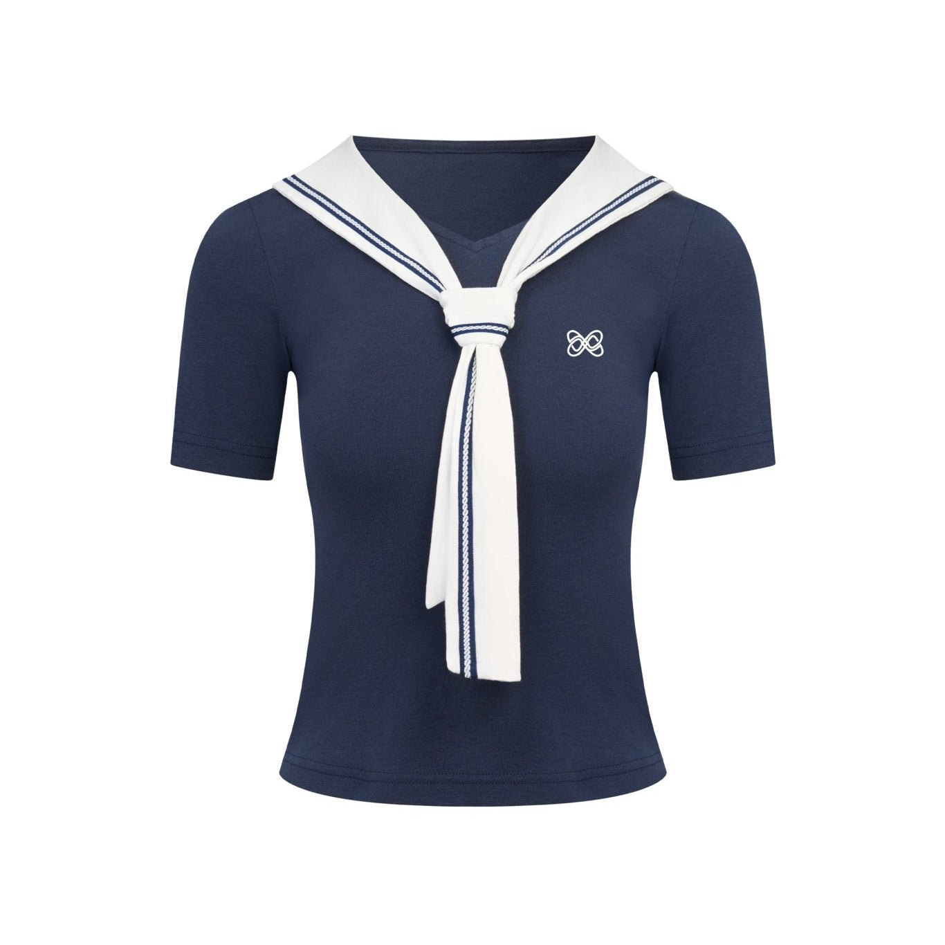 Ann Andelman Navy Blue Contrast Slim Fit T-shirt