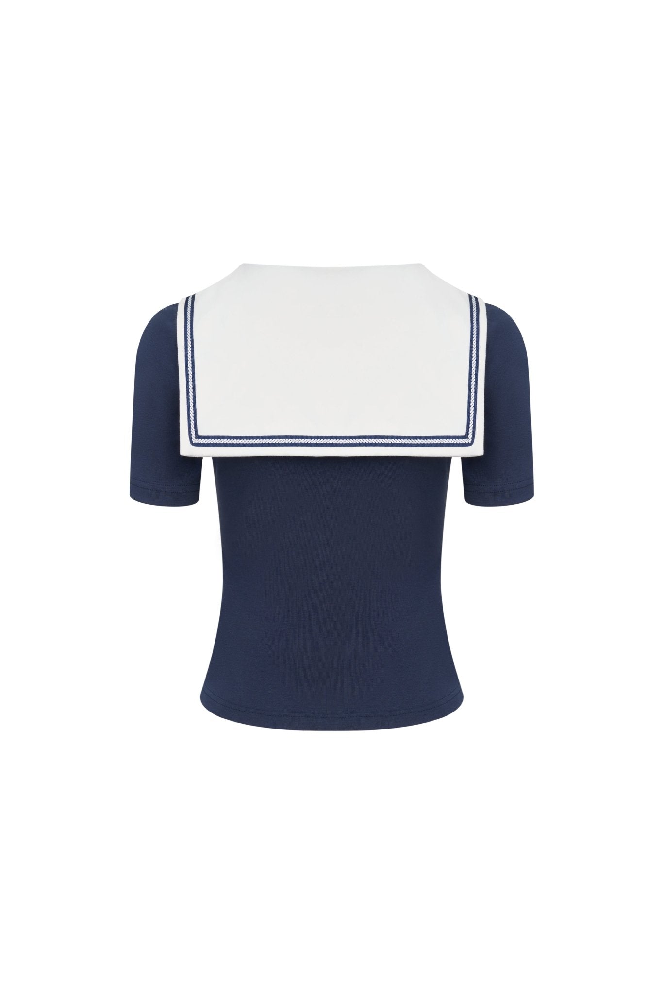 Ann Andelman Navy Blue Contrast Slim Fit T-shirt