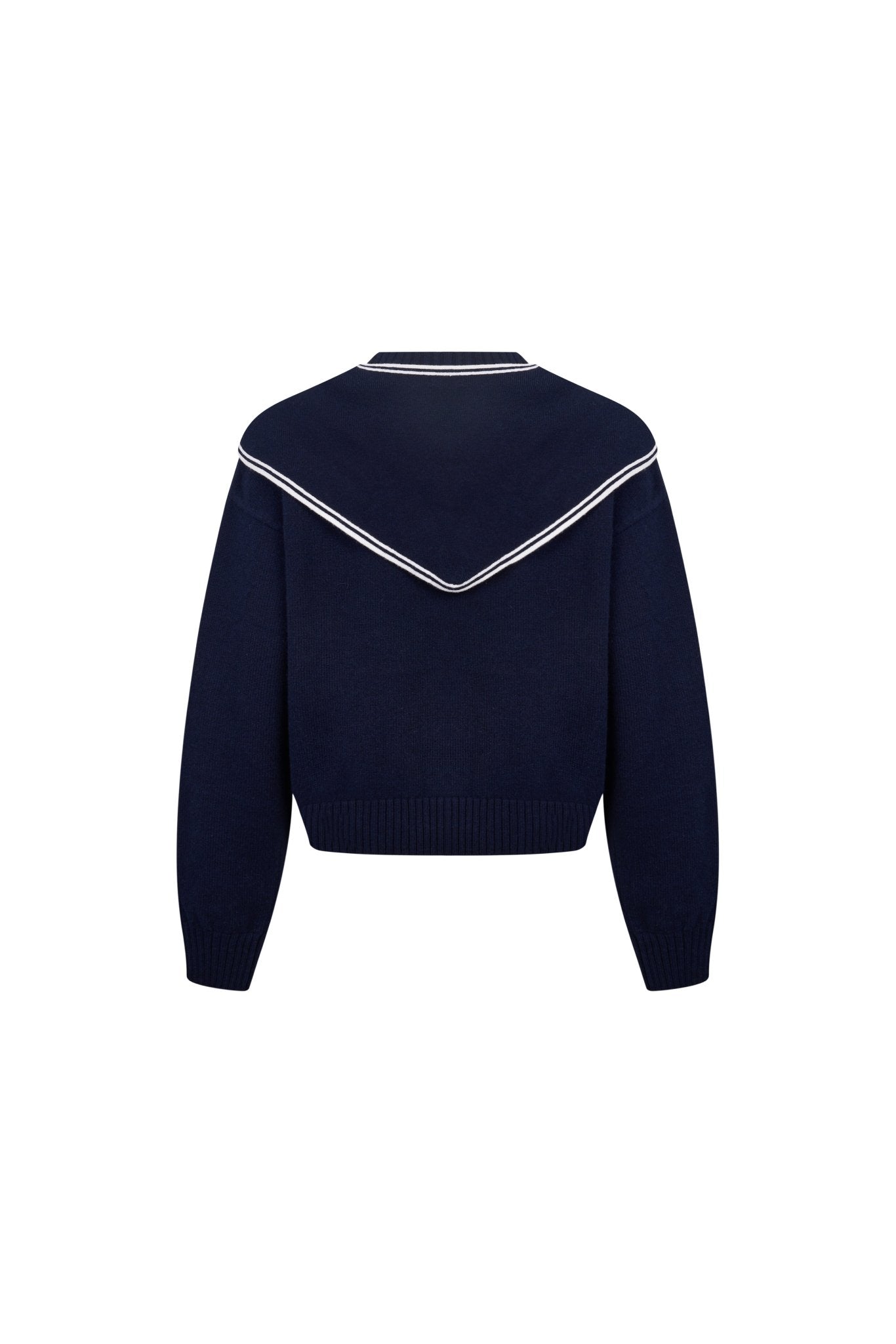 Ann Andelman Navy Blue Sailor Collar Sweater