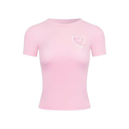 Ann Andelman Pink Graffiti Heart Slim Fit T-Shirt