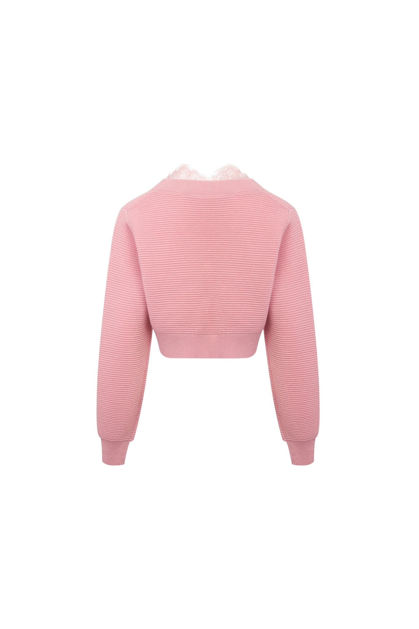 Ann Andelman Pink Printed Lace Short Sweater