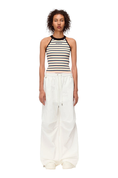 Ann Andelman Pink Striped Holiday Halter Tank Tops