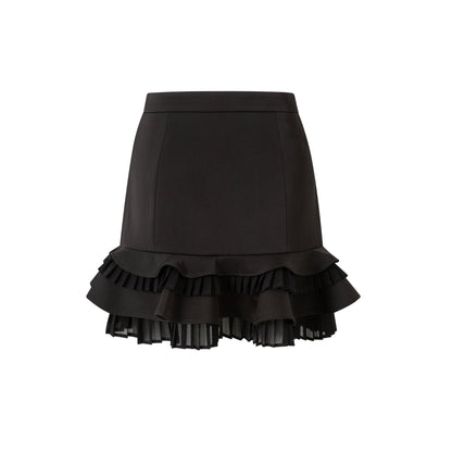 DIANA VEVINA Ruffle Lace Wrap Hip Half Skirt