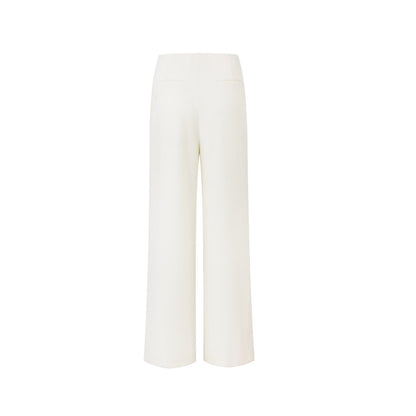 DIANA VEVINA Straight Leg Suit Pants with Metallic Hand-Sewn Buttons