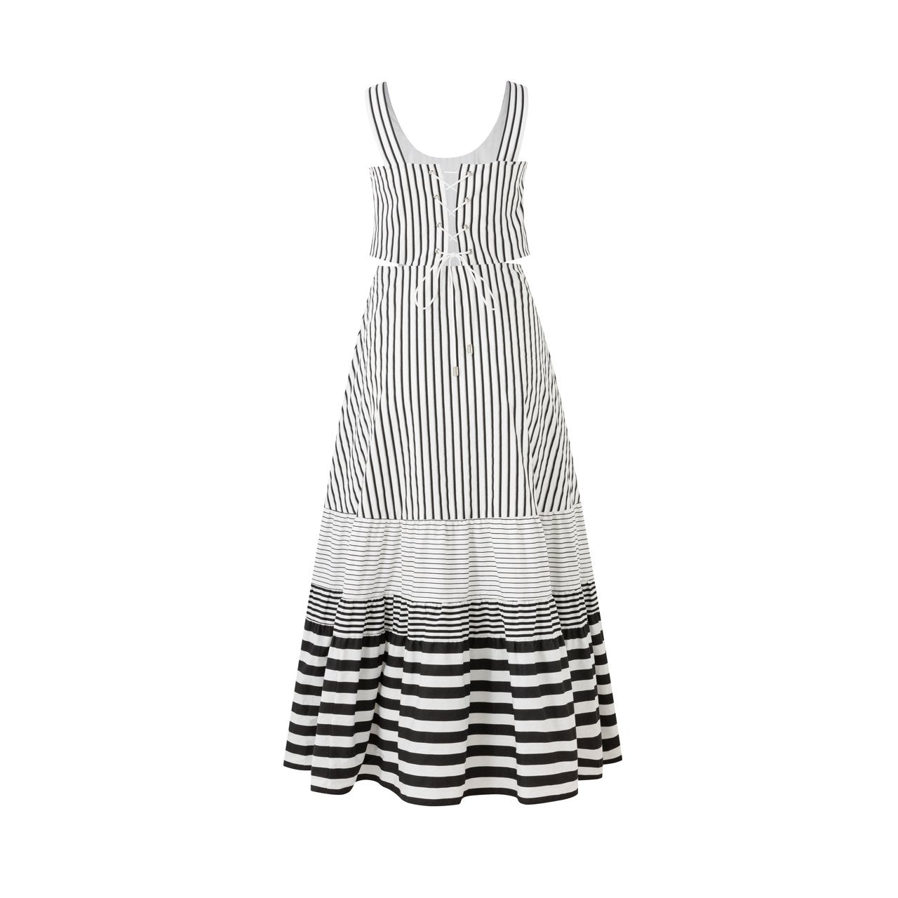 DIANA VEVINA Striped Patchwork Sleeveless Dress