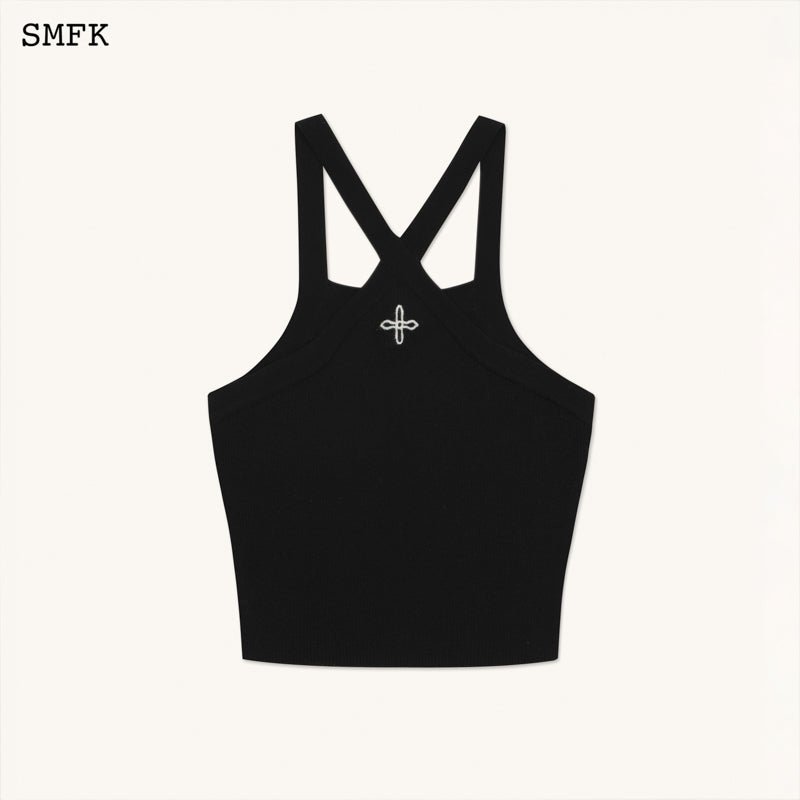 SMFK Temple Chinese Bandeau Sporty Top Black