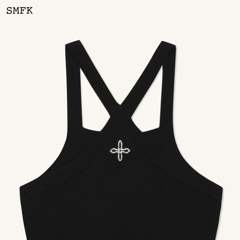 SMFK Temple Chinese Bandeau Sporty Top Black