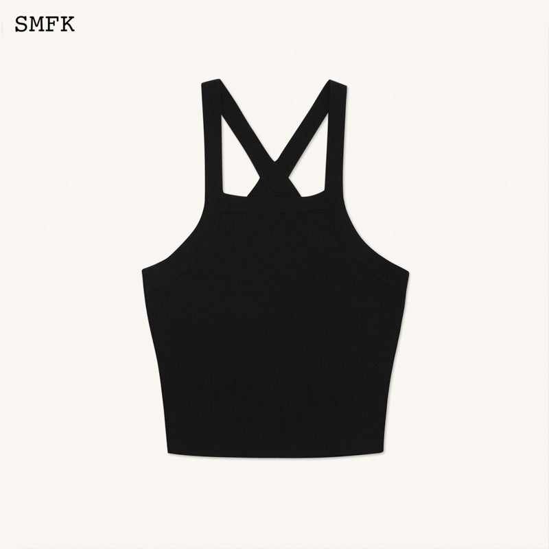 SMFK Temple Chinese Bandeau Sporty Top Black