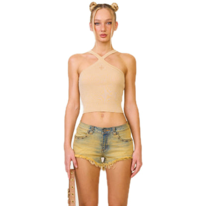 SMFK Temple Chinese Bandeau Sporty Top Cheese