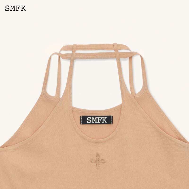 SMFK Temple Chinese Crescent Sports Vest Top Nude