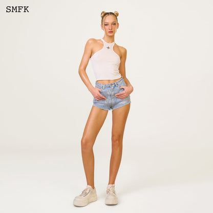 SMFK Temple Traditional Halter-Neck Knitted Vest Top