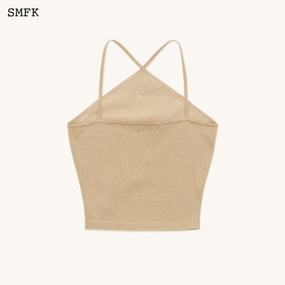 SMFK Temple Traditional Knitted Cross Sling Top Sand