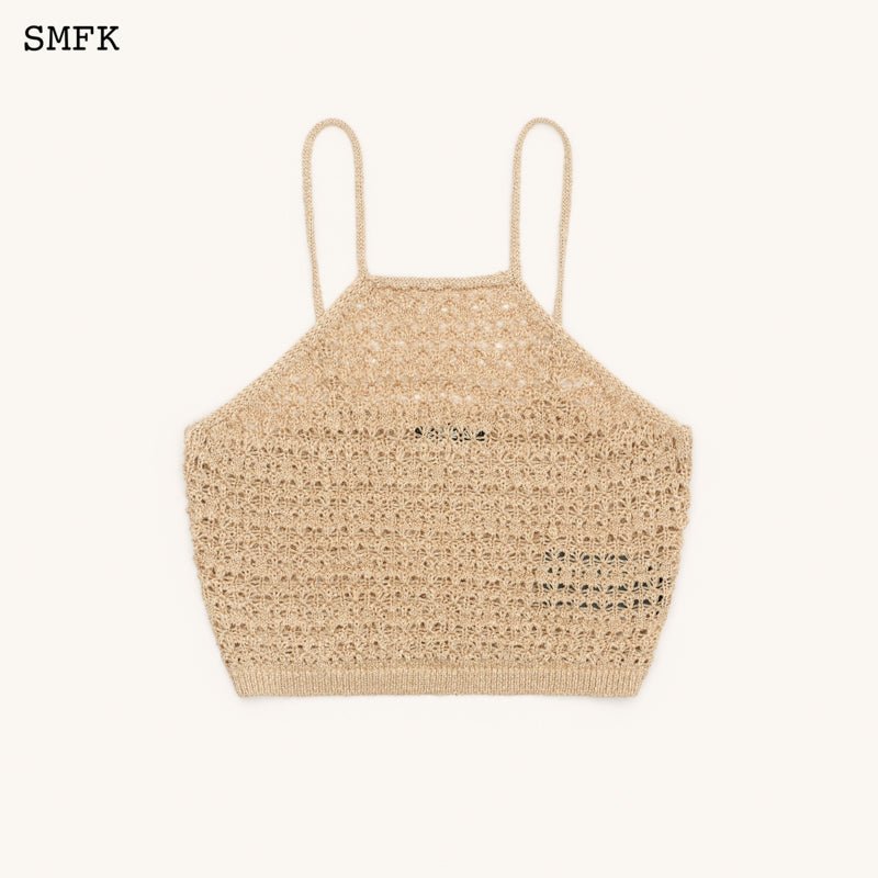 SMFK Temple Traditional Plain Knitted Sling Vest Top