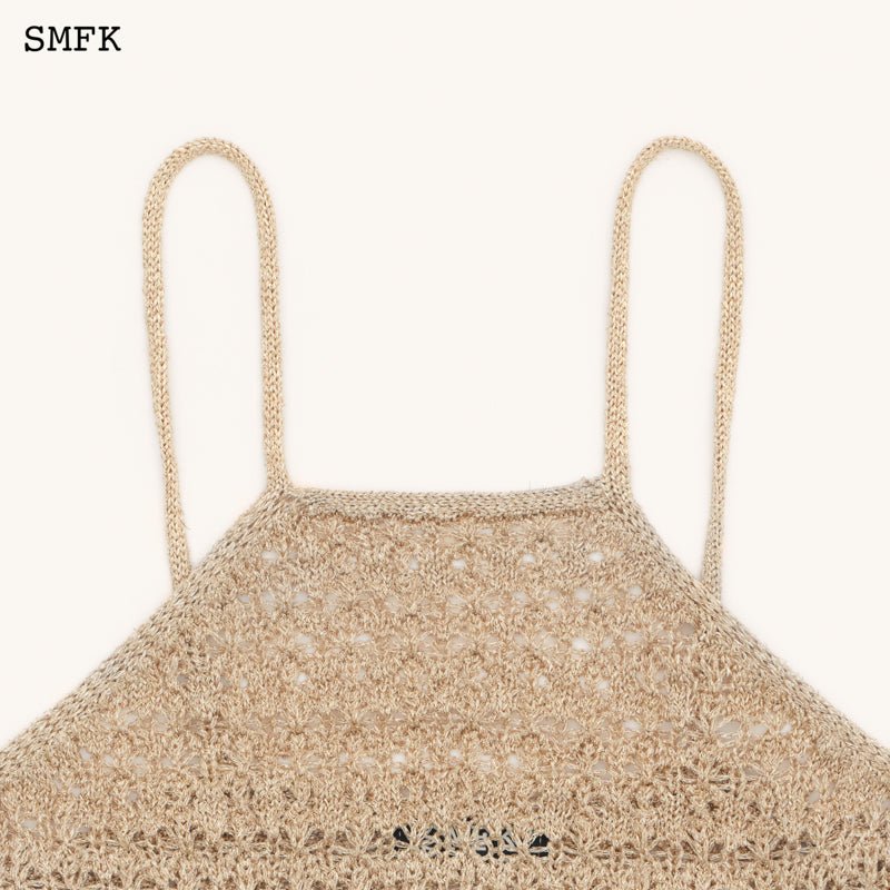 SMFK Temple Traditional Plain Knitted Sling Vest Top