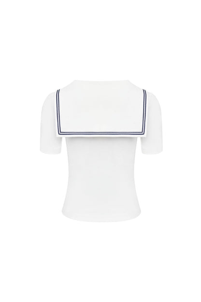 Ann Andelman White Contrast Slim Fit T-shirt
