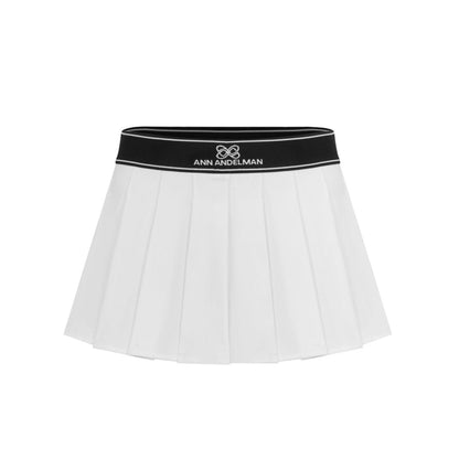 Ann Andelman White Elastic Waist Pleated Skirt