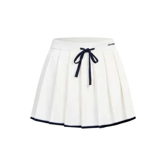 Ann Andelman White Patchwork Knit Midi Skirt