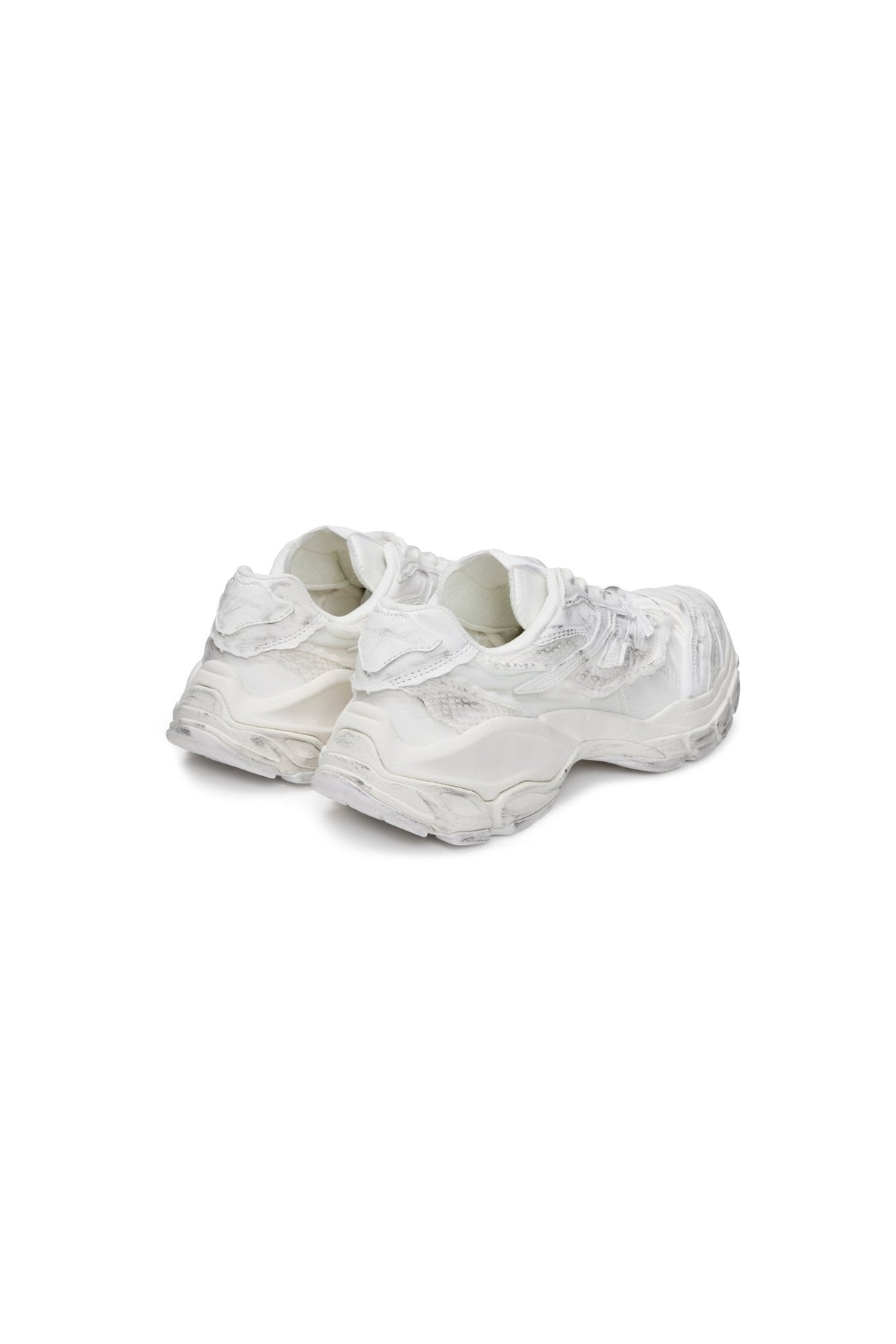 Ann Andelman White Split Distressed Sneakers